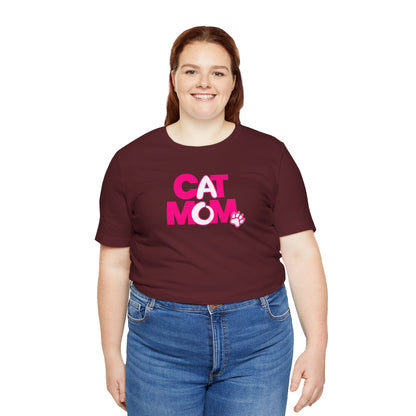 Cat mom pink T-shirt