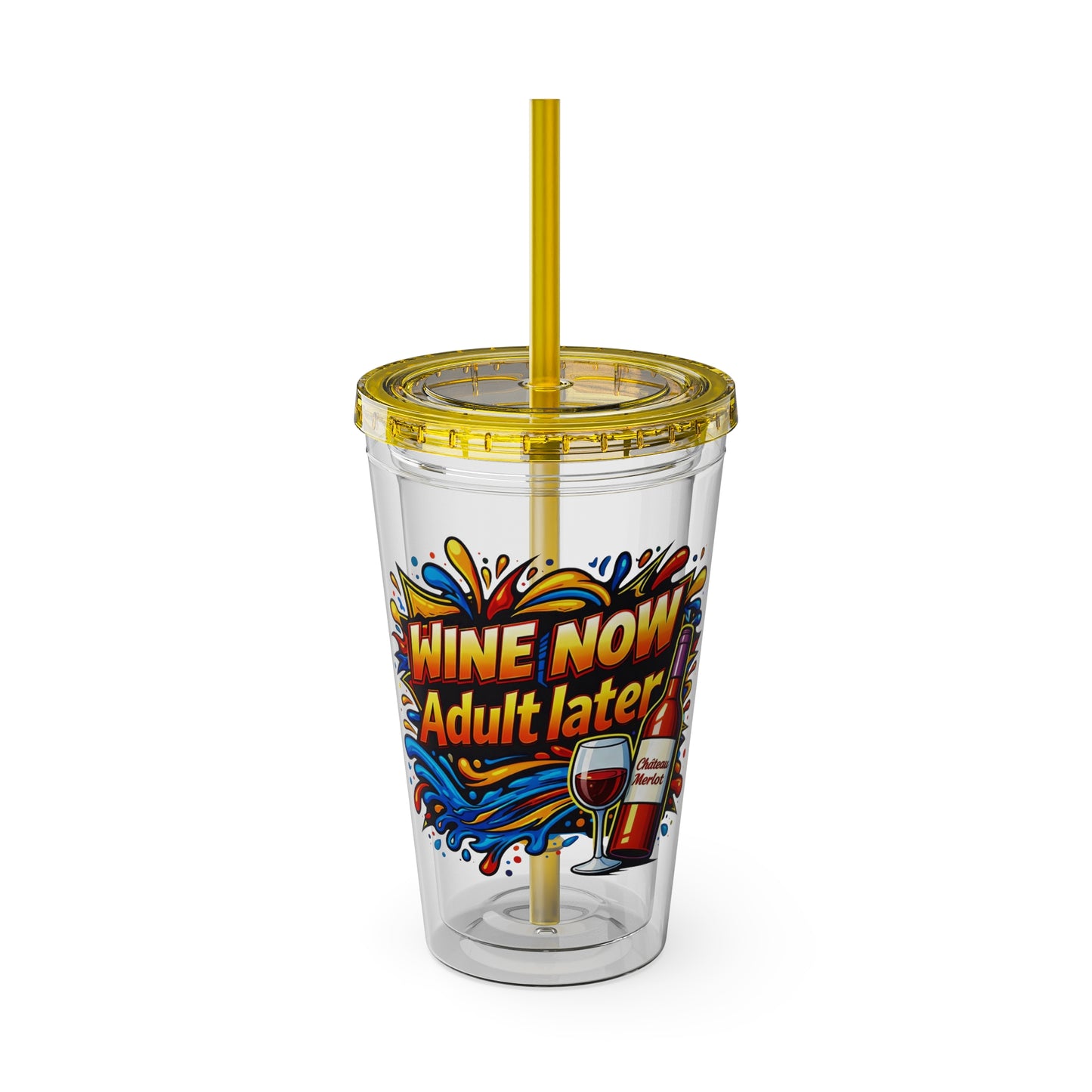 WINE NOW Adult later Clear Insulated Cup