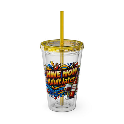 WINE NOW Adult later Clear Insulated Cup