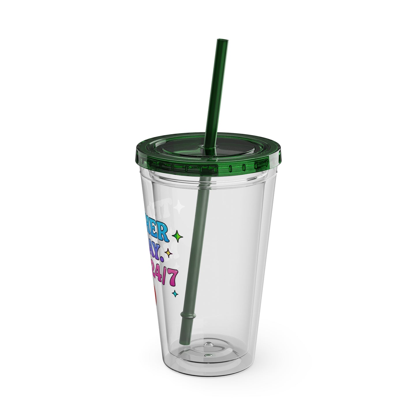 Teacher by day mom 24/7 Clear Insulated Cup