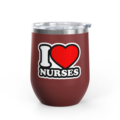 I love nurses faux sticker Tumbler