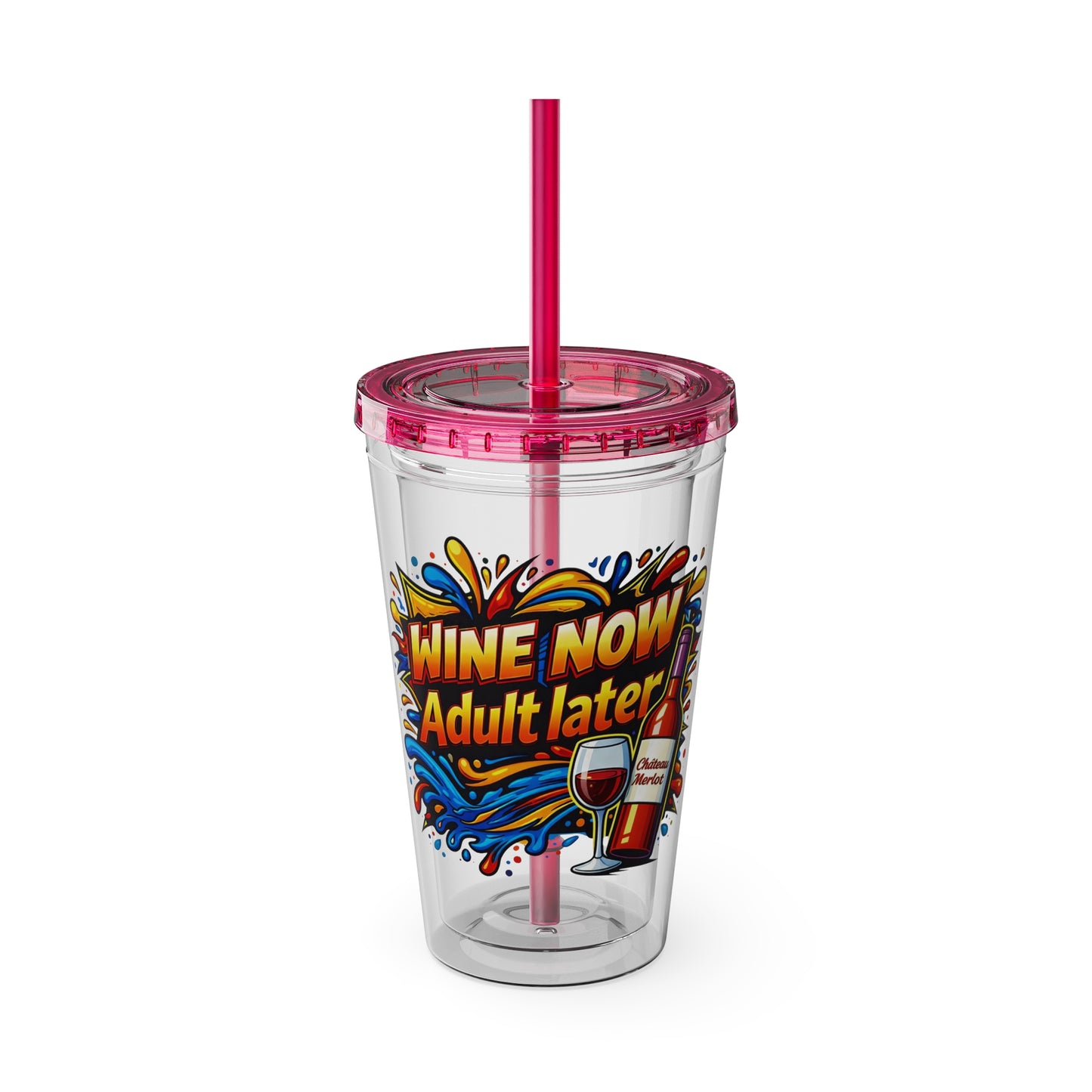 WINE NOW Adult later Clear Insulated Cup