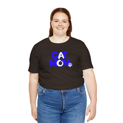 Cat mom blue T-shirt