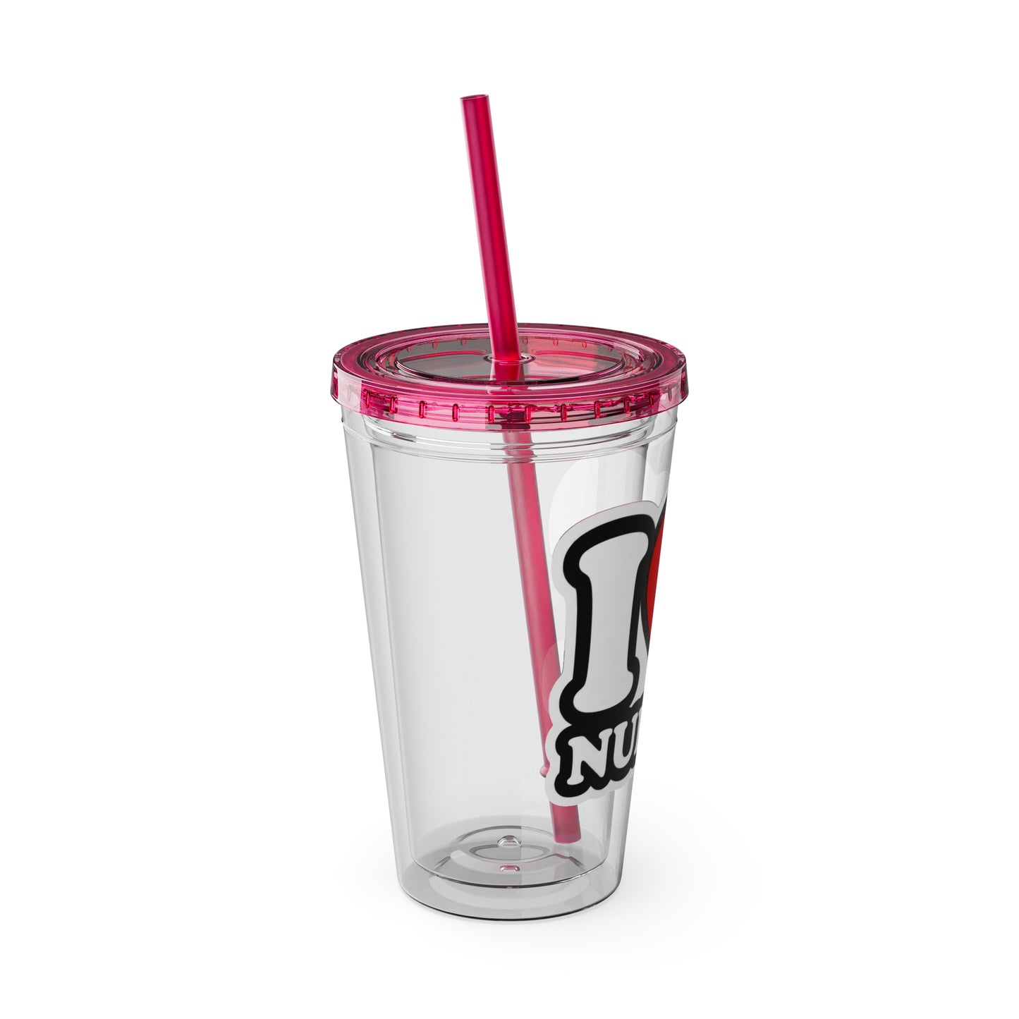 I love nurses faux sticker Clear Insulated Cup