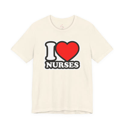 I love nurses faux sticker T-shirt