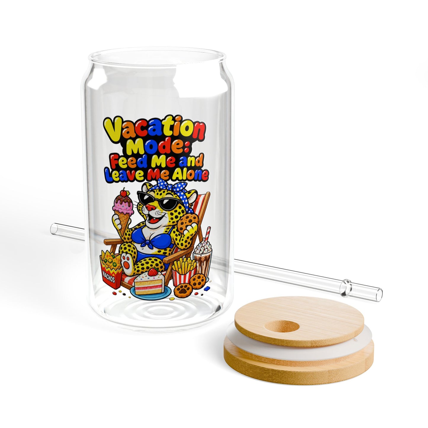 Vacation mode feed me and leave me alone Sipper Glass