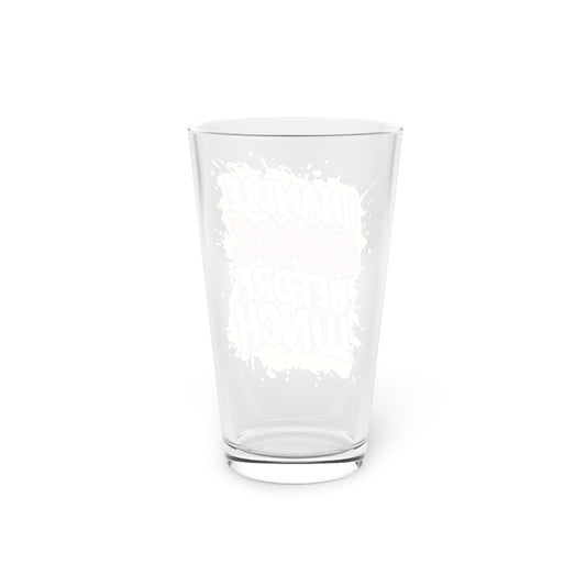 I handle chaos before lunch Beer Glass