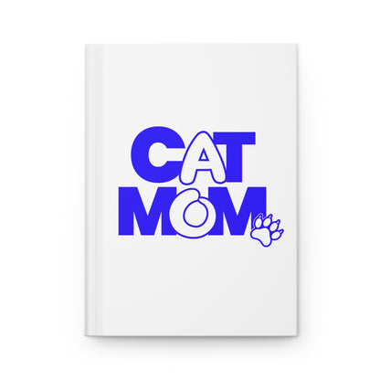 Cat mom blue Hardcover Journal