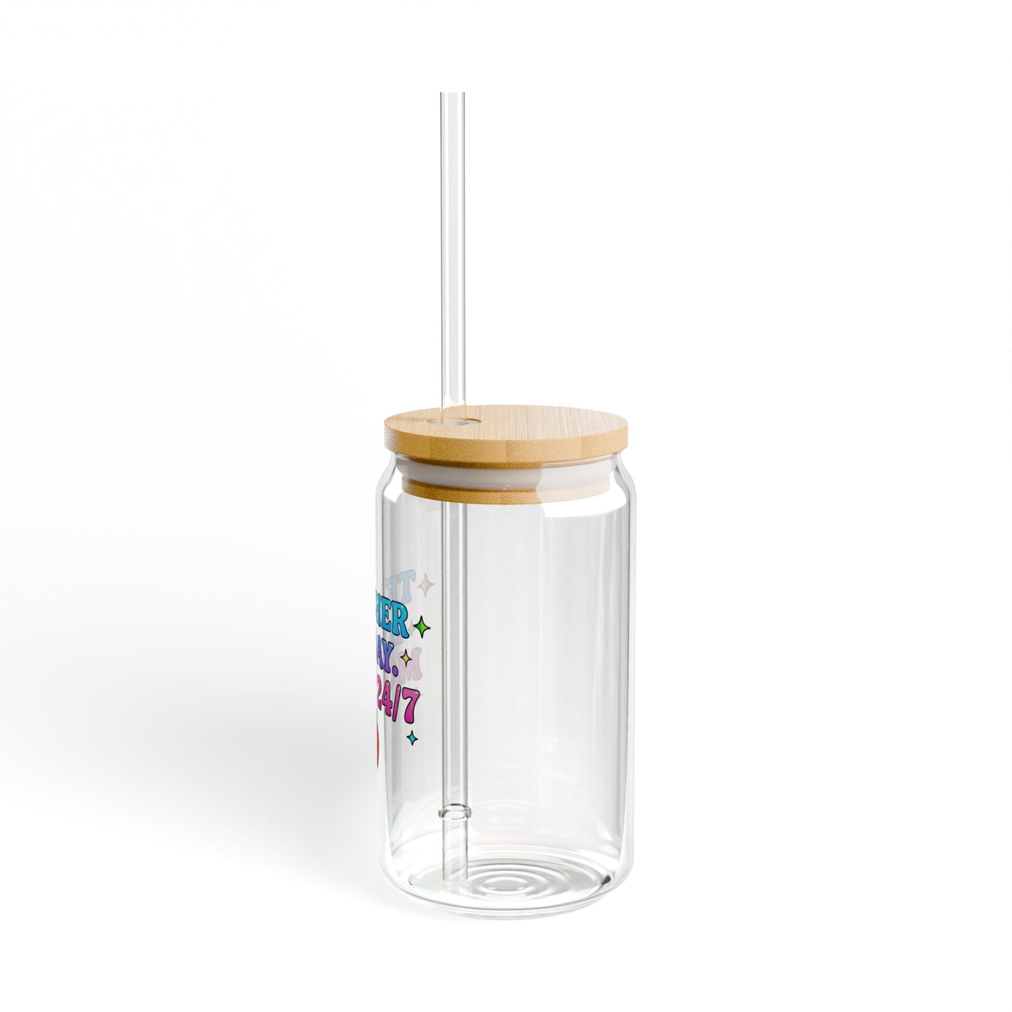 Teacher by day mom 24/7 Sipper Glass