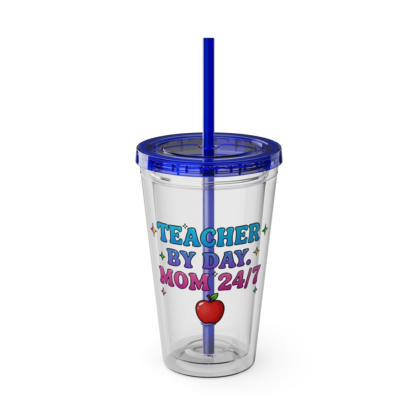 Teacher by day mom 24/7 Clear Insulated Cup