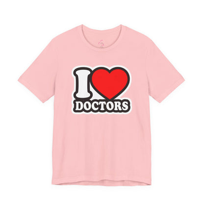 I love doctors faux sticker T-shirt