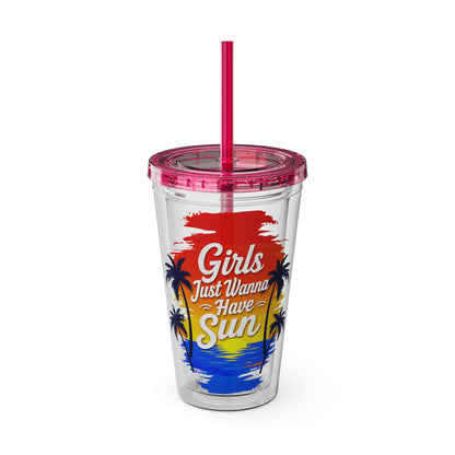 Girls just wanna have sun Clear Insulated Cup