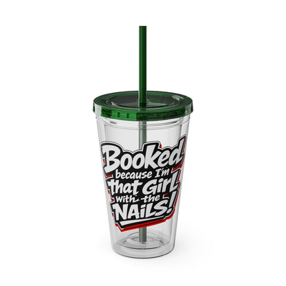 Booked because I'm that girl with the nails Clear Insulated Cup