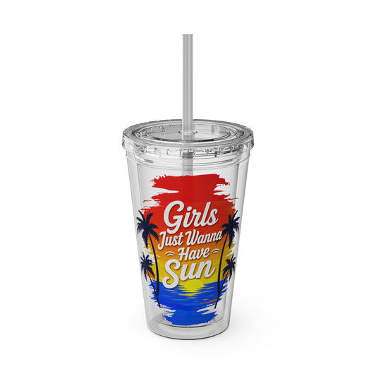 Girls just wanna have sun Clear Insulated Cup