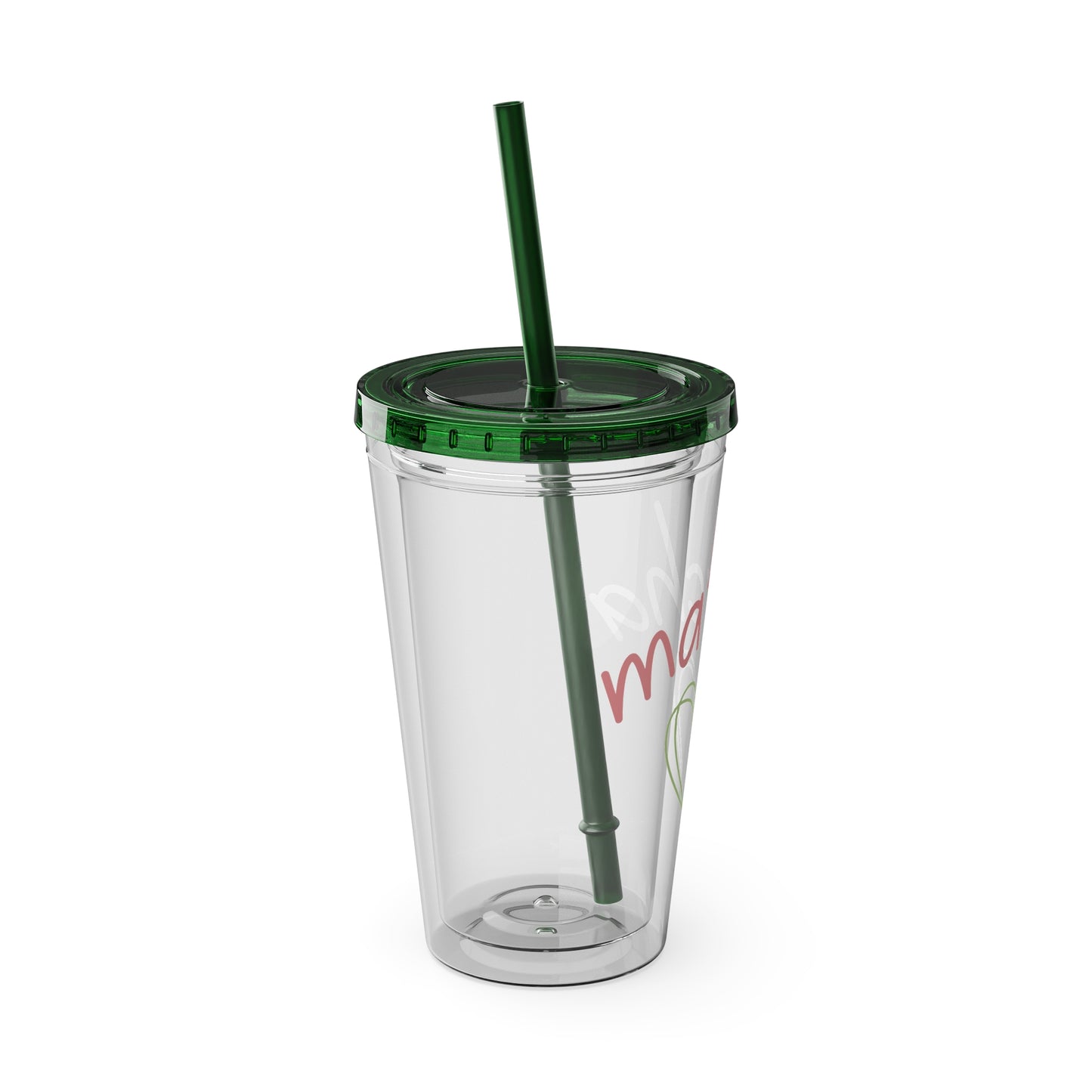 Matcha Heart Clear Insulated Cup