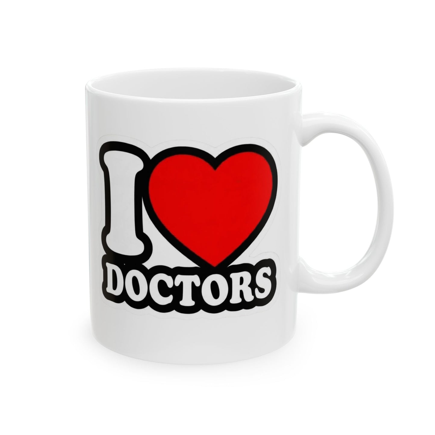 I love doctors faux sticker Mug