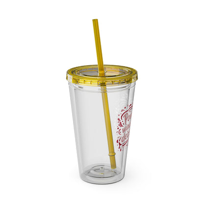 Powered by wine and bad decisions Clear Insulated Cup