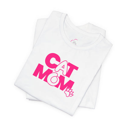 Cat mom pink T-shirt