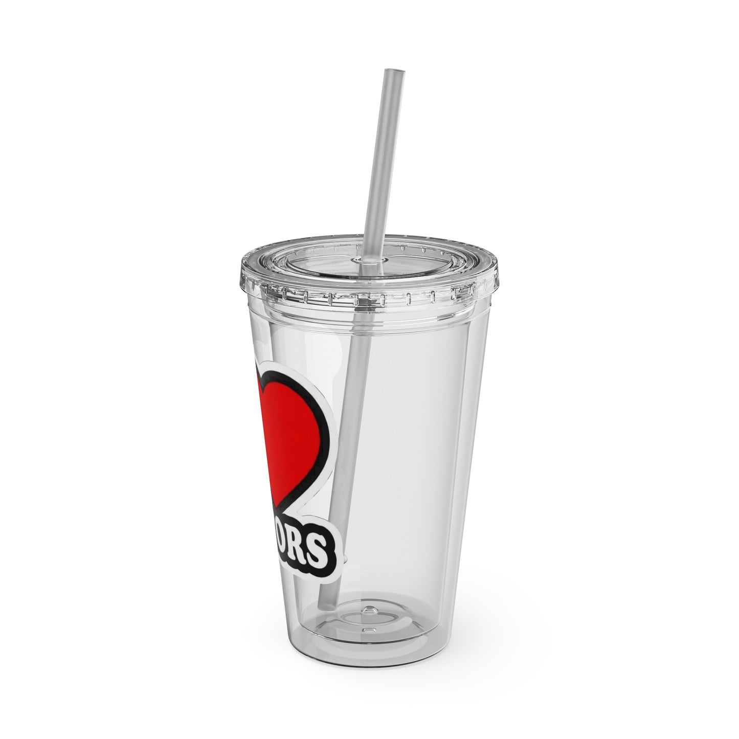 I love doctors faux sticker Clear Insulated Cup