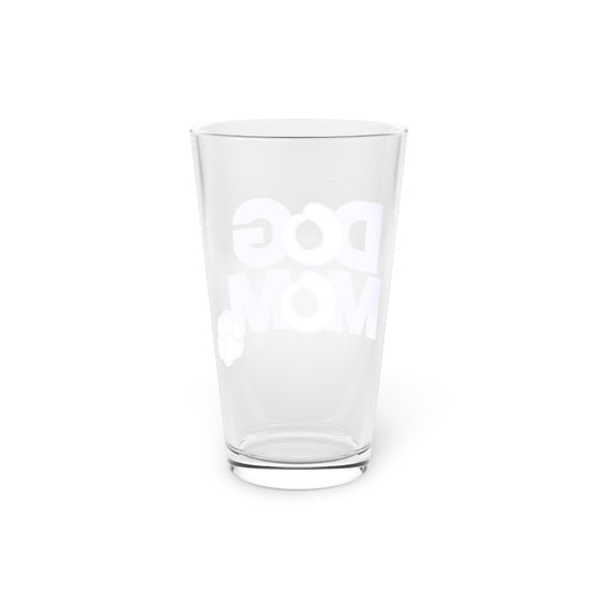Dog mom blue Beer Glass