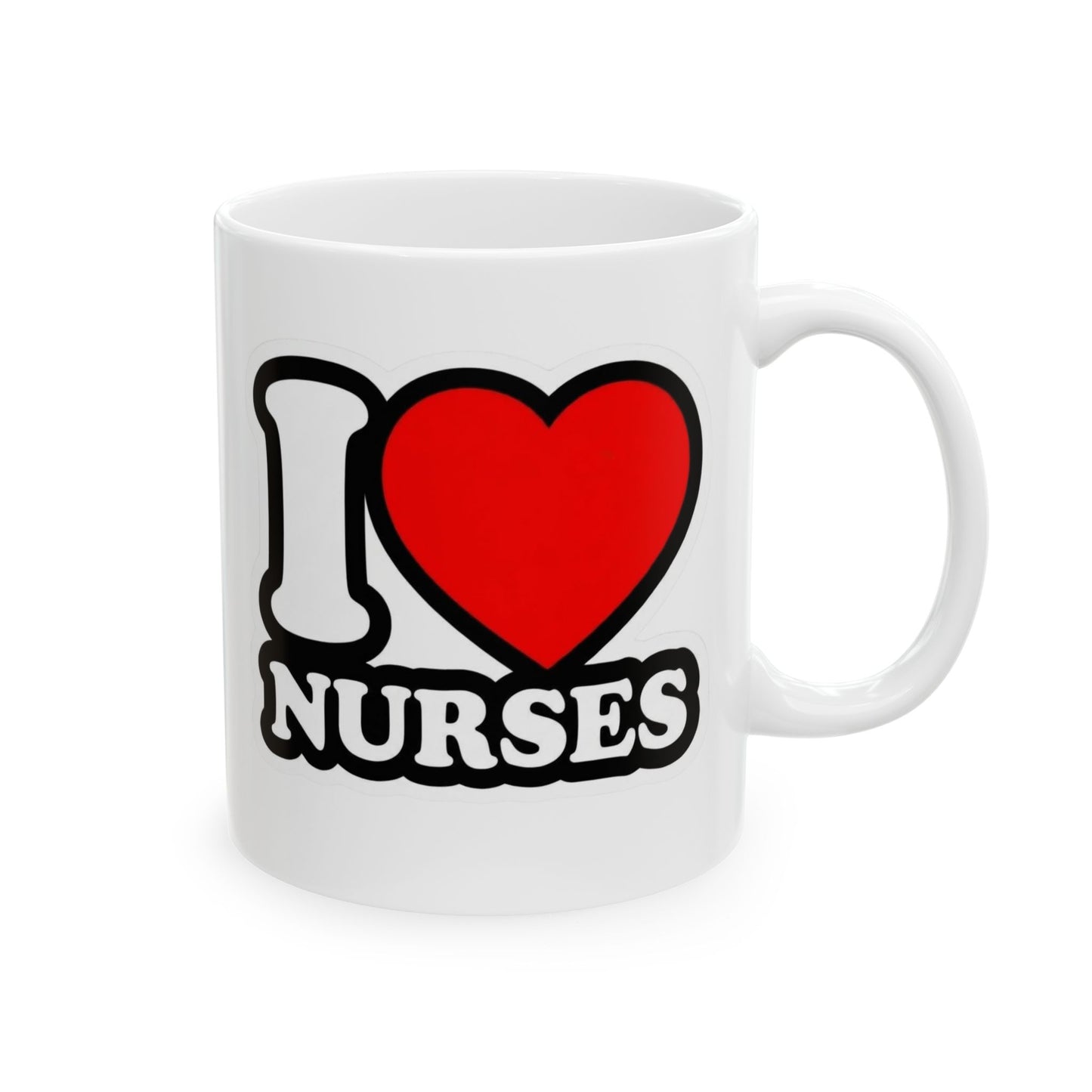 I love nurses faux sticker Mug