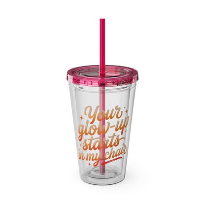 Your glow up starts in my chair Clear Insulated Cup