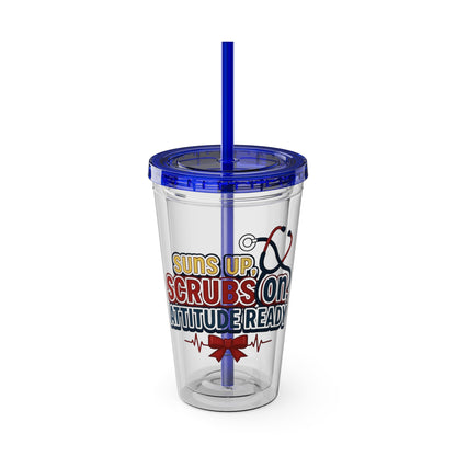 Suns up, scrubs on, attitude ready Clear Insulated Cup