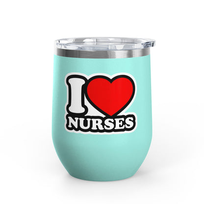 I love nurses faux sticker Tumbler