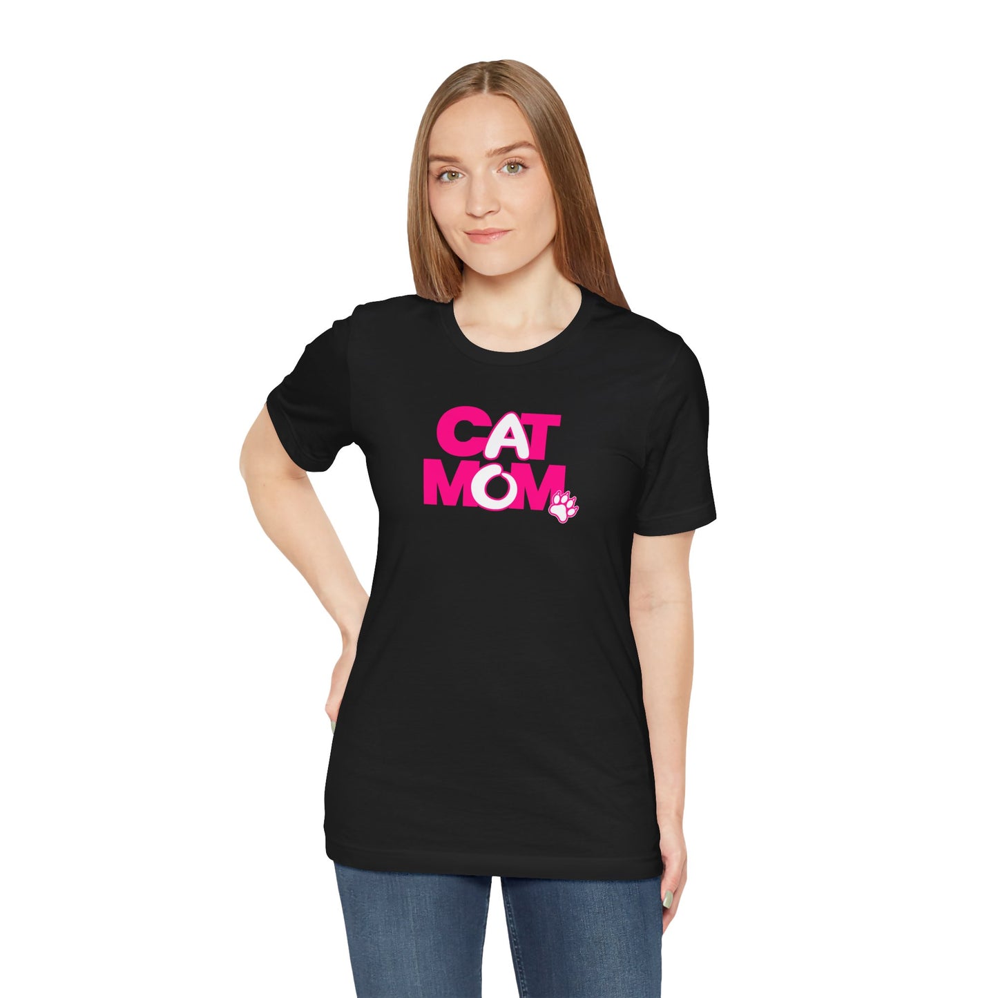 Cat mom pink T-shirt