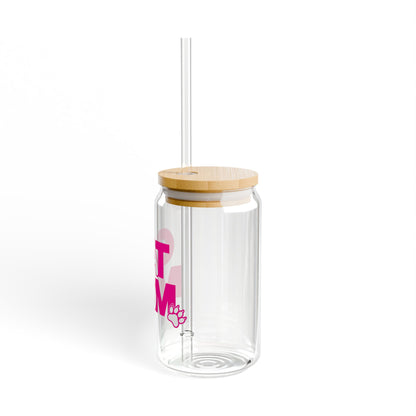 Cat mom pink Sipper Glass