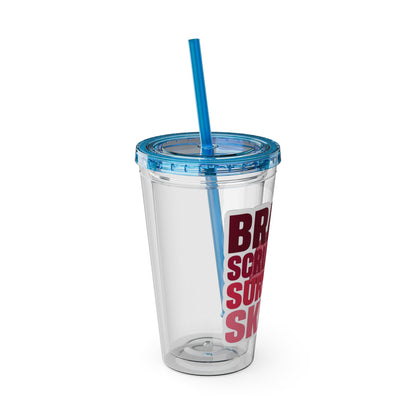 Brains, scrubs and surgical skills pink Clear Insulated Cup
