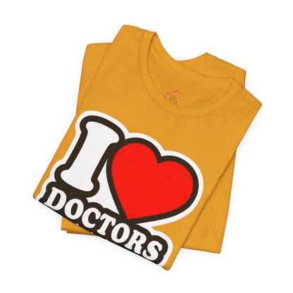 I love doctors faux sticker T-shirt