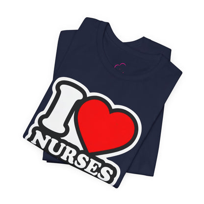 I love nurses faux sticker T-shirt
