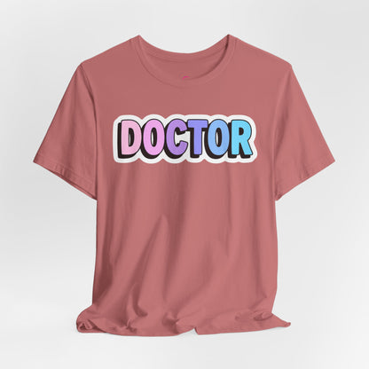 DOCTOR faux sticker T-shirt