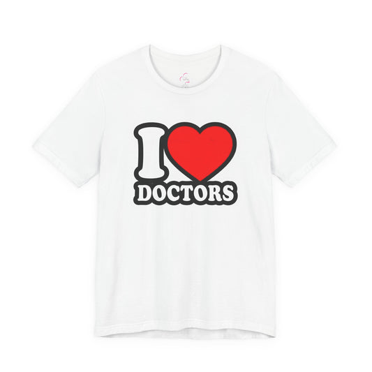 I love doctors faux sticker T-shirt