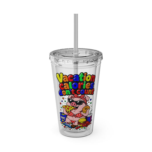 Vacation calories don't count Clear Insulated Cup