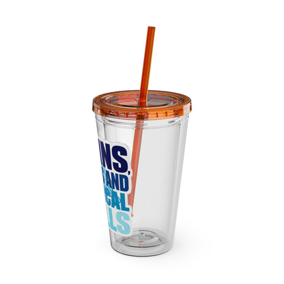 Brains, scrubs and surgical skills blue Clear Insulated Cup
