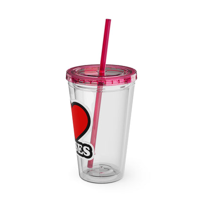 I love nurses faux sticker Clear Insulated Cup