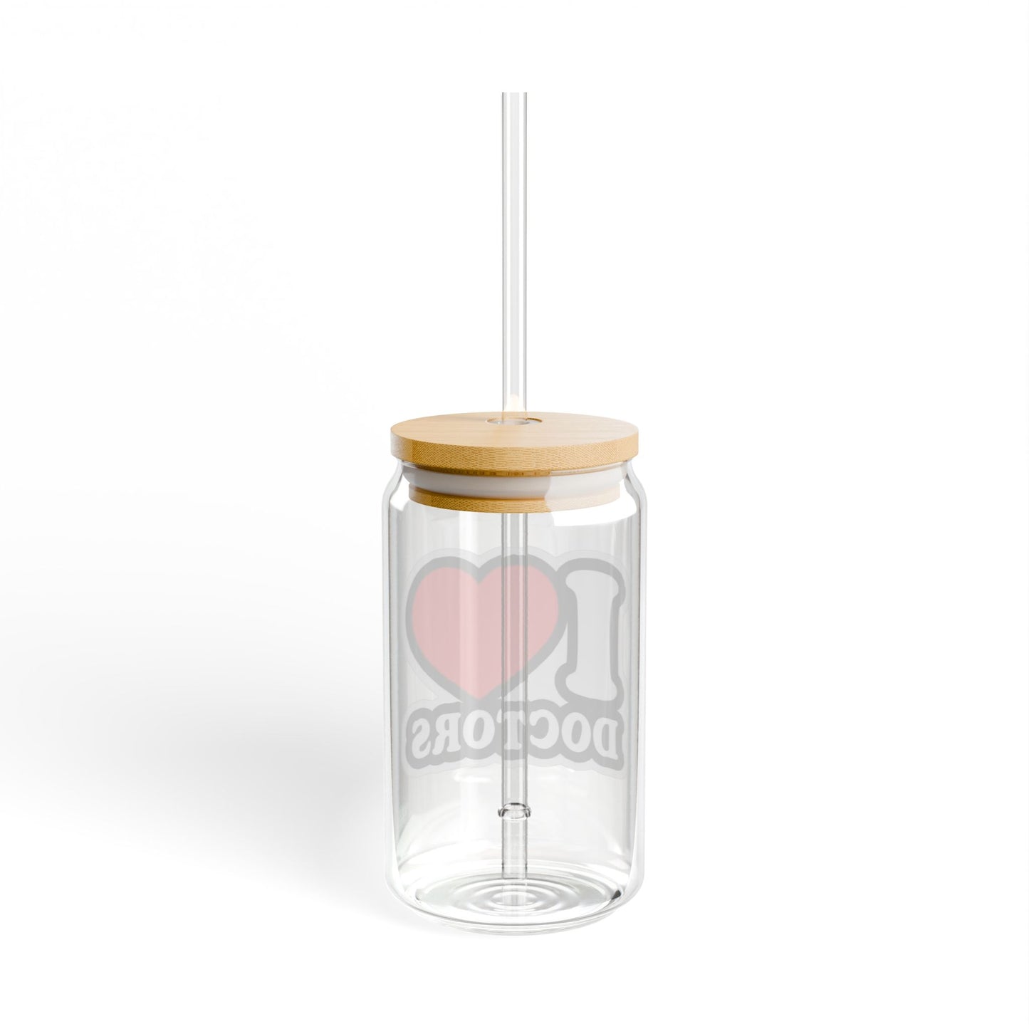 I love doctors faux sticker Sipper Glass