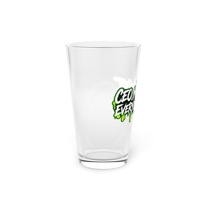 CEO mindset, everyday grind Beer Glass