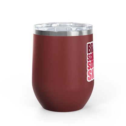 Brains, scrubs and surgical skills pink Tumbler