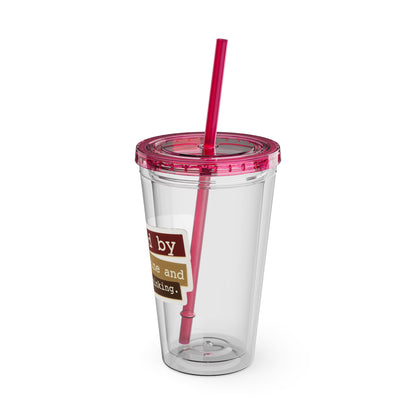 Powered by caffeine and critical thinking Clear Insulated Cup