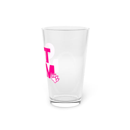 Cat mom pink Beer Glass