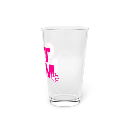Cat mom pink Beer Glass