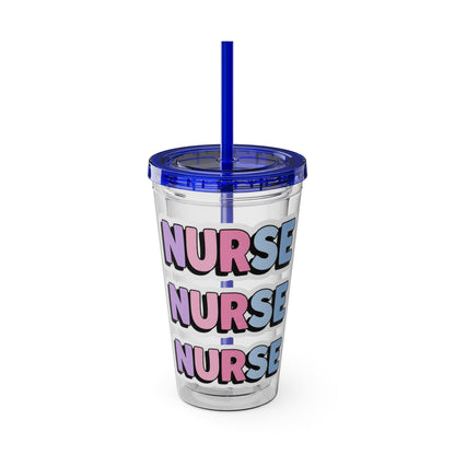 NURSE faux sticker Clear Insulated Cup