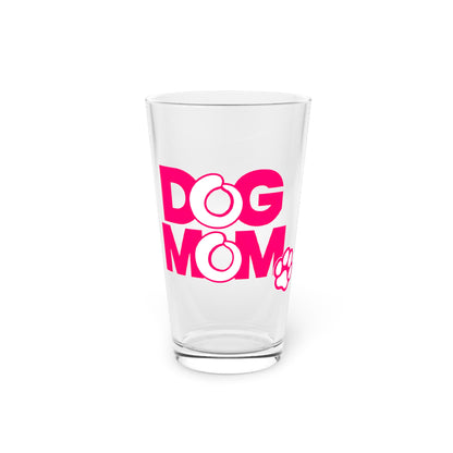 Dog mom pink Beer Glass
