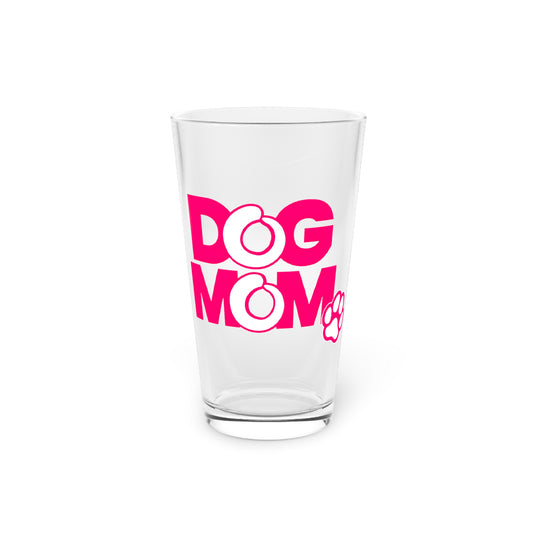 Dog mom pink Beer Glass