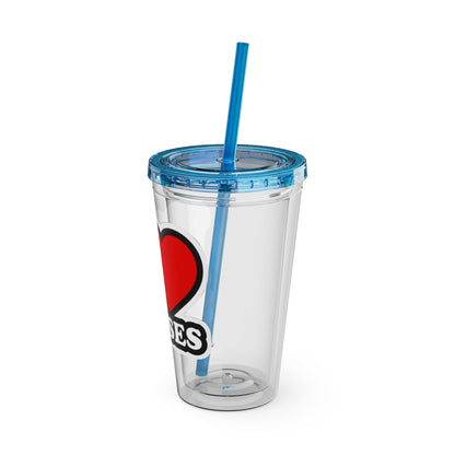 I love nurses faux sticker Clear Insulated Cup