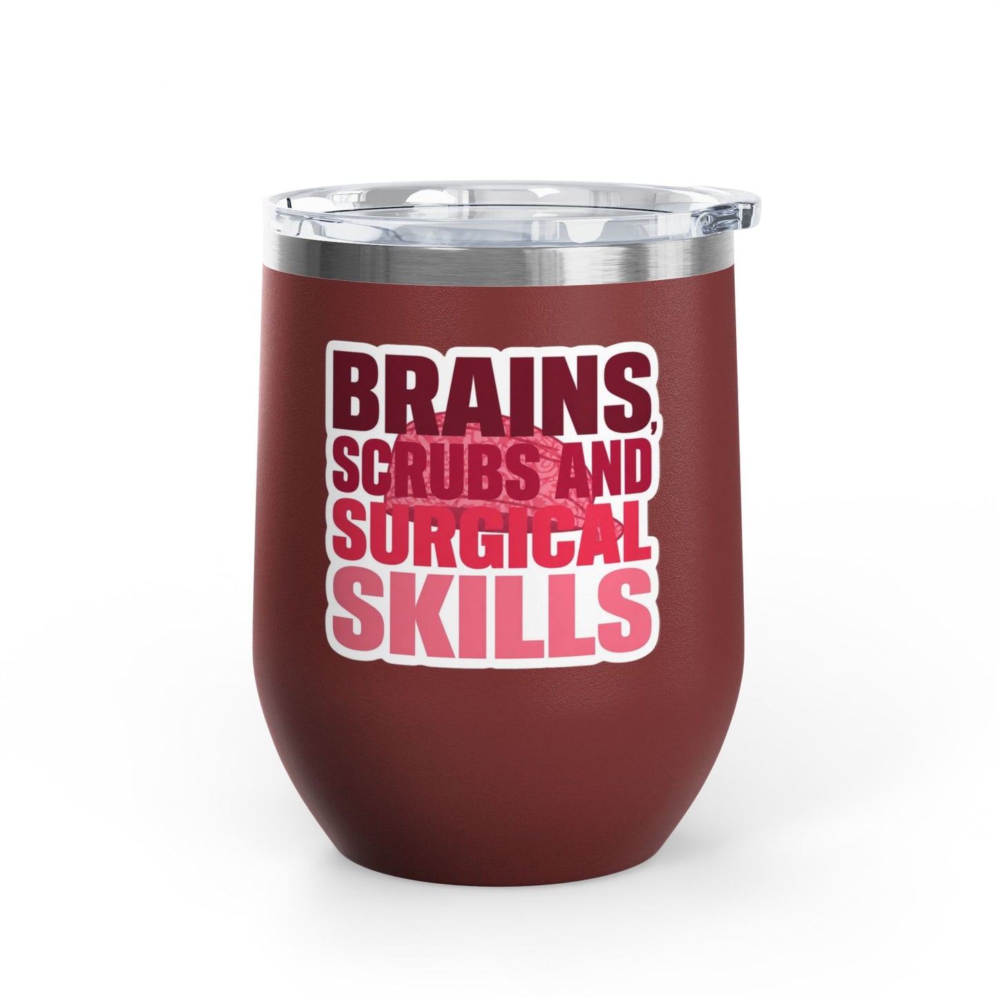 Brains, scrubs and surgical skills pink Tumbler