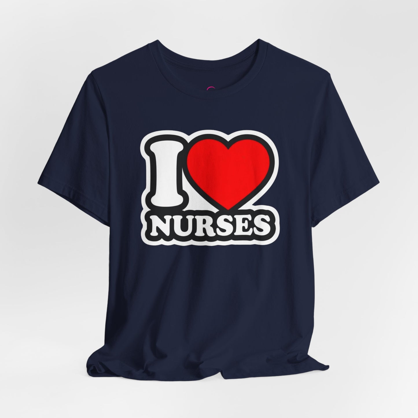 I love nurses faux sticker T-shirt